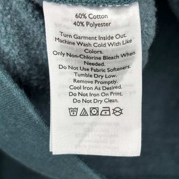 Eddie Bauer Men's Pullover Sweatshirt 1/4 Zip Teal Green Activewear Medium - Picture 5 of 7